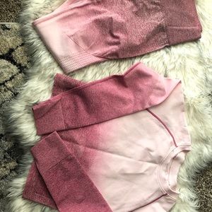 Seamless Fitness Set Leggings and Cropped Top